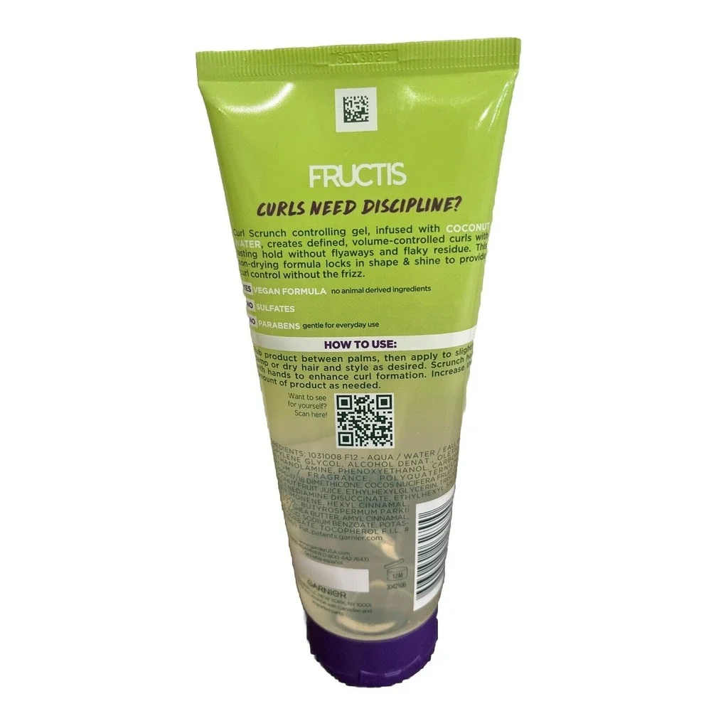 Garnier Fructis Style Curl Scrunch Controlling Gel‎ 24HR Shape & Shine 6.8 Fl Oz